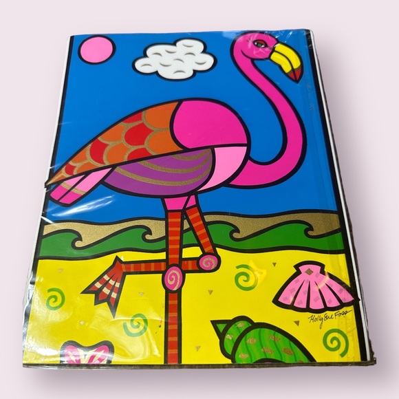 Fun And Colorful Flamingo Beach Print Art By The Artist Holly Sue Foss 8” x 10” - Picture 2 of 6